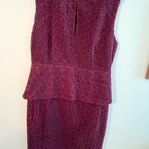 Diane von Furstenberg Burgundy Peplum Dress